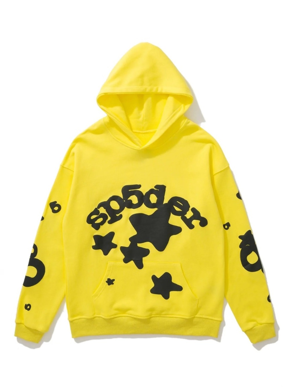 Sp5der Yellow Graphic Star Hooded Sweatshirt -